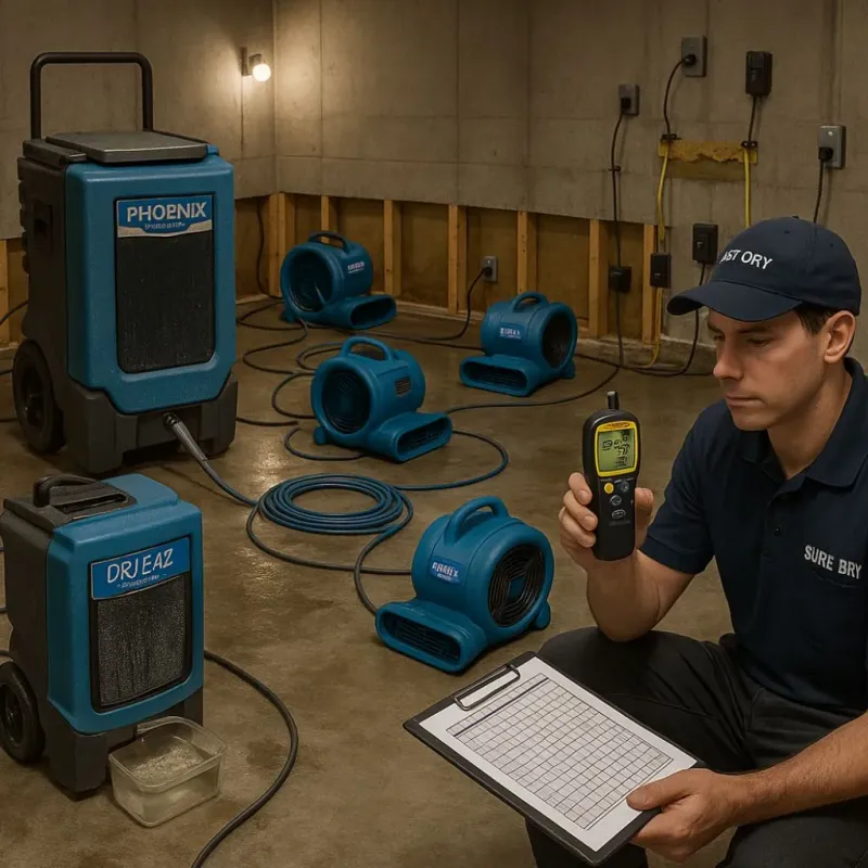Structural Drying and Dehumidification process in South San Francisco, CA